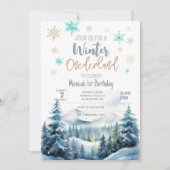Winter onederland prachtige verjaardag kaart (Voorkant)