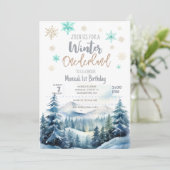 Winter onederland prachtige verjaardag kaart (Staand voorkant)