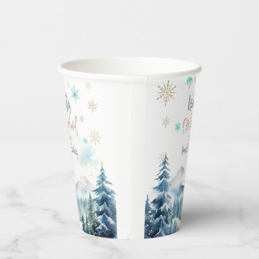 Winter onederland prachtige verjaardag papieren bekers (Rechts)