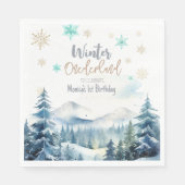 Winter onederland prachtige verjaardag servet (Voorkant)
