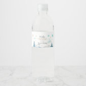 Winter onederland prachtige verjaardag waterfles etiket (Voorkant)