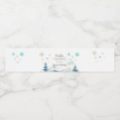 Winter onederland prachtige verjaardag waterfles etiket (Enkel label)