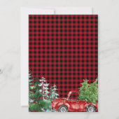 Winter ONEderland Red Truck Forest Birthday Kaart (Achterkant)
