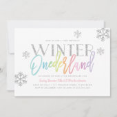 Winter ONEderland Regenboog Zilveren Glam 1e Verja Kaart (Voorkant)