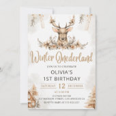 Winter Onederland Rendier Kerstdag Kaart (Voorkant)