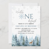 Winter Onederland Rendier Verjaardagsuitnodiging Kaart (Voorkant)