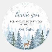 Winter Onederland rendierfeest Dank u Labels (Voorkant)