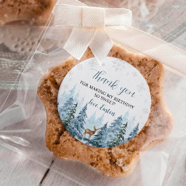 Winter Onederland rendierfeest Dank u Labels