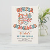 Winter ONEderland Retro Kerstmis Kerstman Verjaard Kaart (Staand voorkant)