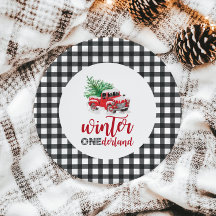 Winter Onederland Rode Truck Eerste Verjaardag