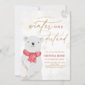 Winter Onederland Rood Polar Beer Birthday Kaart (Voorkant)