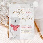 Winter Onederland Rood Polar Beer Birthday Kaart