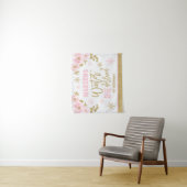 Winter ONEderland Roze 1e Verjaardagsfeest Banner Wandkleed (In situ)