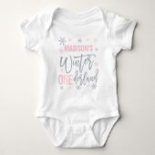 Winter ONEderland Roze 1st Birthday Outfit Romper (Voorkant)