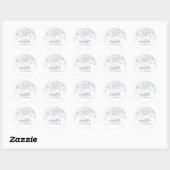 Winter Onederland Roze blauwe zilverglitter Ronde Sticker (Vel)