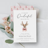 Winter Onederland Roze Bow Kerstmis Verjaardag Kaart