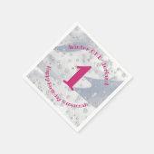Winter ONEderland Roze eerste verjaardag Snowflake Servet (Hoek)