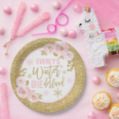 Winter ONEderland roze en goudkleuringen Papieren Bordje (Feest)