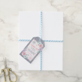 Winter ONEderland roze en zilver Birthday Favor Cadeaulabel (Met Touw)