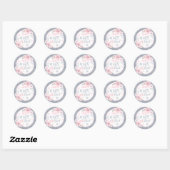 Winter ONEderland roze en zilver Birthday Favors Ronde Sticker (Vel)