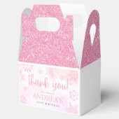 Winter ONEderland Roze Glitter Sneeuwvlok 1e Dag Bedankdoosjes (Geopend)