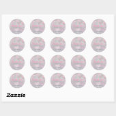 Winter ONEderland Roze Glitter Sneeuwvlok 1e Dag Ronde Sticker (Vel)