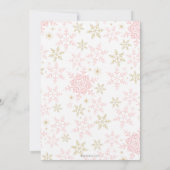 Winter ONEderland Roze & Gold Glitter 1ste verjaar Kaart (Achterkant)