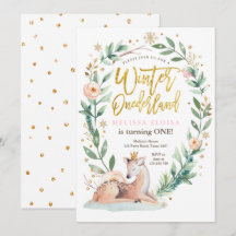 Winter ONEderland Roze Goud Woodland Herten Verjaa