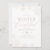 Winter Onederland roze gouden glitter 1e verjaarda Kaart (Voorkant)