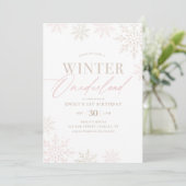 Winter Onederland roze gouden glitter 1e verjaarda Kaart (Staand voorkant)