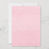 Winter Onederland roze goudmeisje 1 verjaardag Inv Kaart (Achterkant)