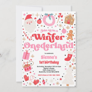 Winter ONEderland Roze kerstfeest Kaart