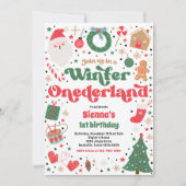 Winter ONEderland Roze kerstfeest Kaart (Voorkant)