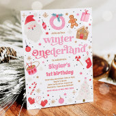 Winter ONEderland Roze kerstfeest Kaart