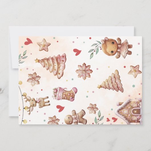 Winter Onederland Roze Kerstkoekje Foto Kaart (Achterkant)