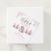 Winter ONEderland Roze Meisje Kerstmis 1e verjaard Bedankjes Labels (In situ)