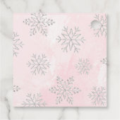 Winter ONEderland Roze Meisje Kerstmis 1e verjaard Bedankjes Labels (Achterkant)
