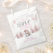 Winter ONEderland Roze Meisje Kerstmis 1e verjaard Bedankzakje (Geknipt)