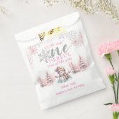 Winter ONEderland Roze Meisje Kerstmis 1e verjaard Bedankzakje (Gezegeld)