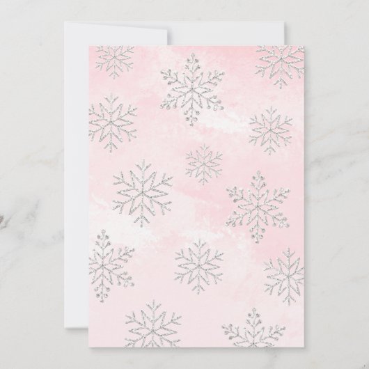 Winter ONEderland Roze Meisje Kerstmis 1e verjaard Kaart (Achterkant)