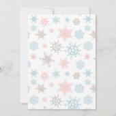 Winter ONEderland Roze Rose Gold 1st verjaardag Kaart (Achterkant)