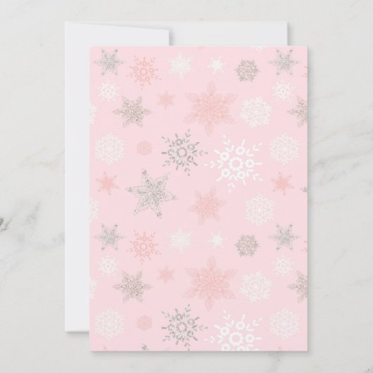 Winter ONEderland roze script 1st verjaardag Kaart (Achterkant)