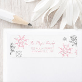 Winter Onederland Roze Silver sneeuwflake Label