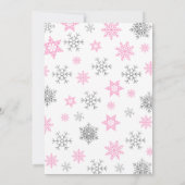 Winter ONederland | Roze Sneeuwvlok 1e Verjaardag Kaart (Achterkant)