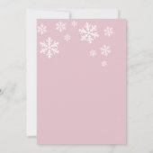 Winter Onederland Roze Sneeuwvlok 1e verjaardag Kaart (Achterkant)