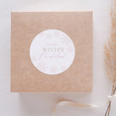 Winter Onederland Roze Sneeuwvlok 1e verjaardag Ronde Sticker