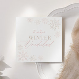 Winter Onederland Roze Sneeuwvlok 1e verjaardag Servet