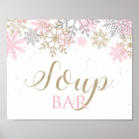Winter Onederland Roze Sneeuwvlok Soep Bar Bord