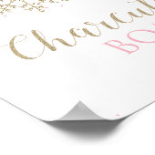 Winter Onederland Roze Snowflake Charcuterie Sign Poster (Hoek)