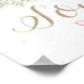 Winter Onederland Roze Snowflake Soup Bar Poster (Hoek)